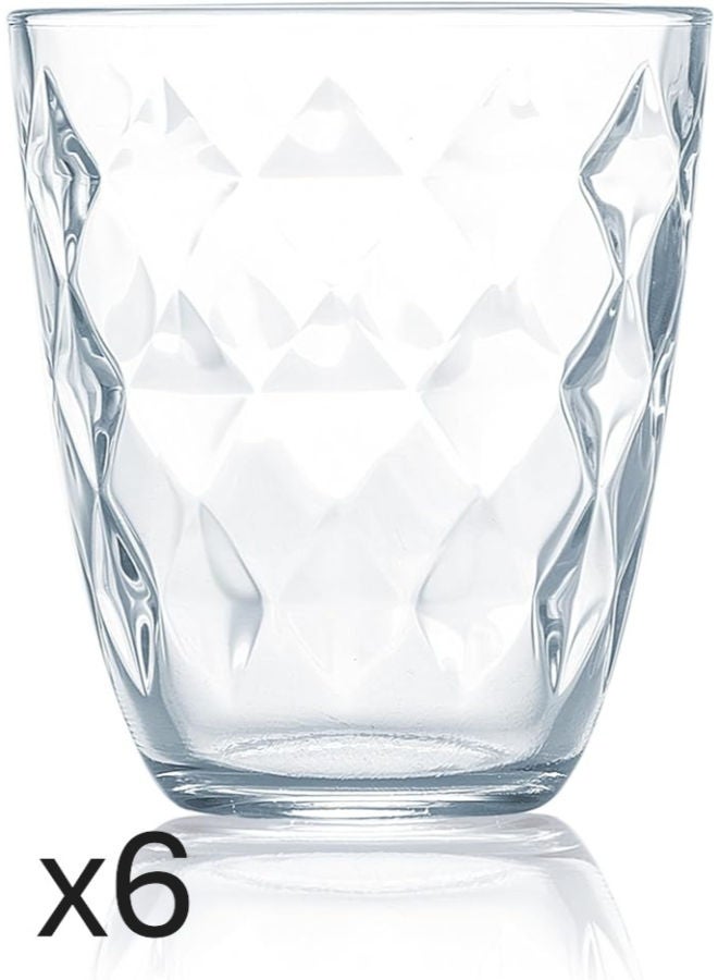 Luminarc Diamond Glass Cup Set – 6 Pieces -Clear - Image 1